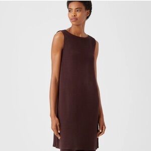 NWT Eileen Fisher Ribbed Organic Cotton Blend Midi Dress